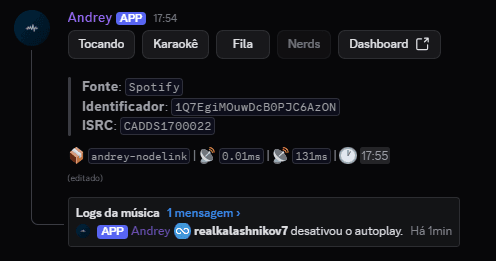 Preview da mensagem interativa no Discord